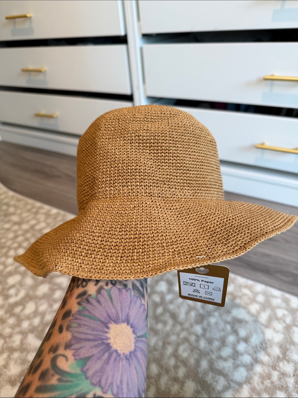 Women’s Straw Sun Hat - Tan - Picture 1 of 1